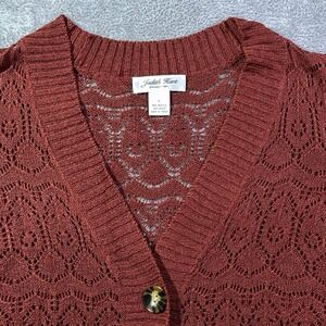 Judith Hart Collection Short Sleeve Cardigan Sweater Knit Copper L Women's‎